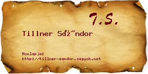 Tillner Sándor névjegykártya