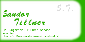 sandor tillner business card
