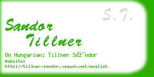 sandor tillner business card